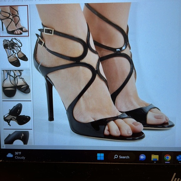 Jimmy Choo rose gold glitter, Lang heels - Picture 5 of 5